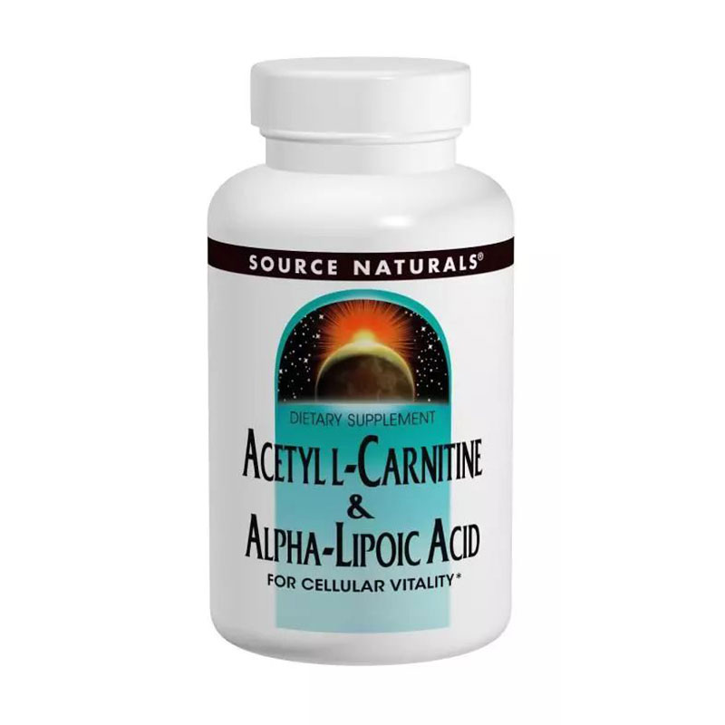 

Ацетил карнітин + альфа-ліпоєва кислота Source Naturals Acetyl L-Carnitine & Alpha-Lipoic Acid 650 мг, 60 таблеток