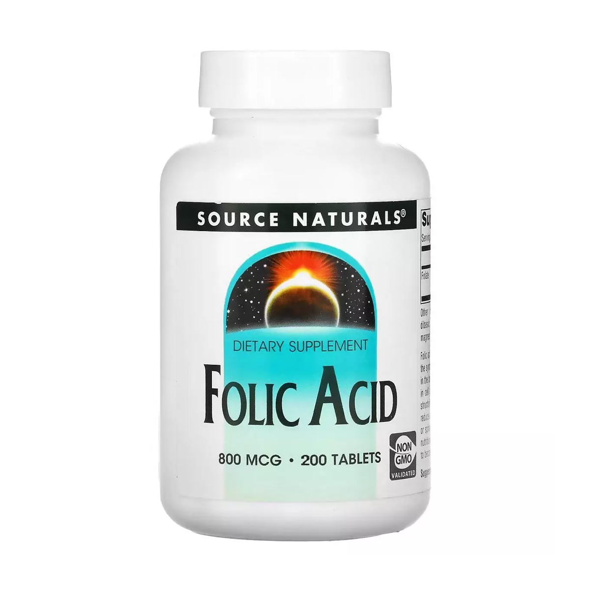 

Фолієва кислота Source Naturals Folic Acid 800 мкг, 200 таблеток