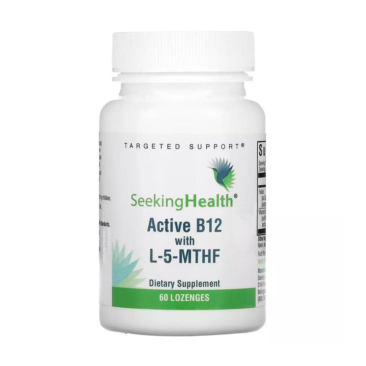 

Вітамін B12 з L-5-MTHF Seeking Health Active B12 With L-5-MTHF, 60 льодяників