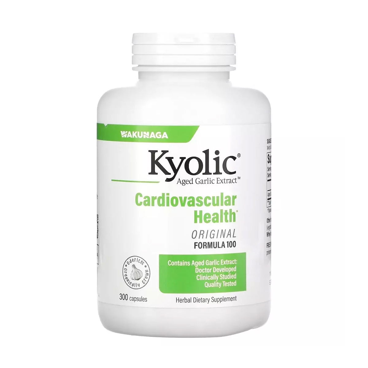 

Екстракт часнику підтримка серцево-судинної системи Kyolic Aged Garlic Extract Cardiovascular Formula 100, 300 капсул