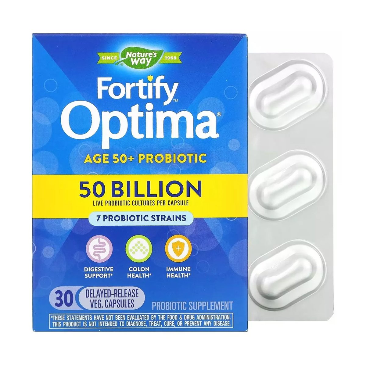 

Комплекс пробіотиків для людей 50+ років Nature's Way Fortify Optima Probiotic, 30 капсул