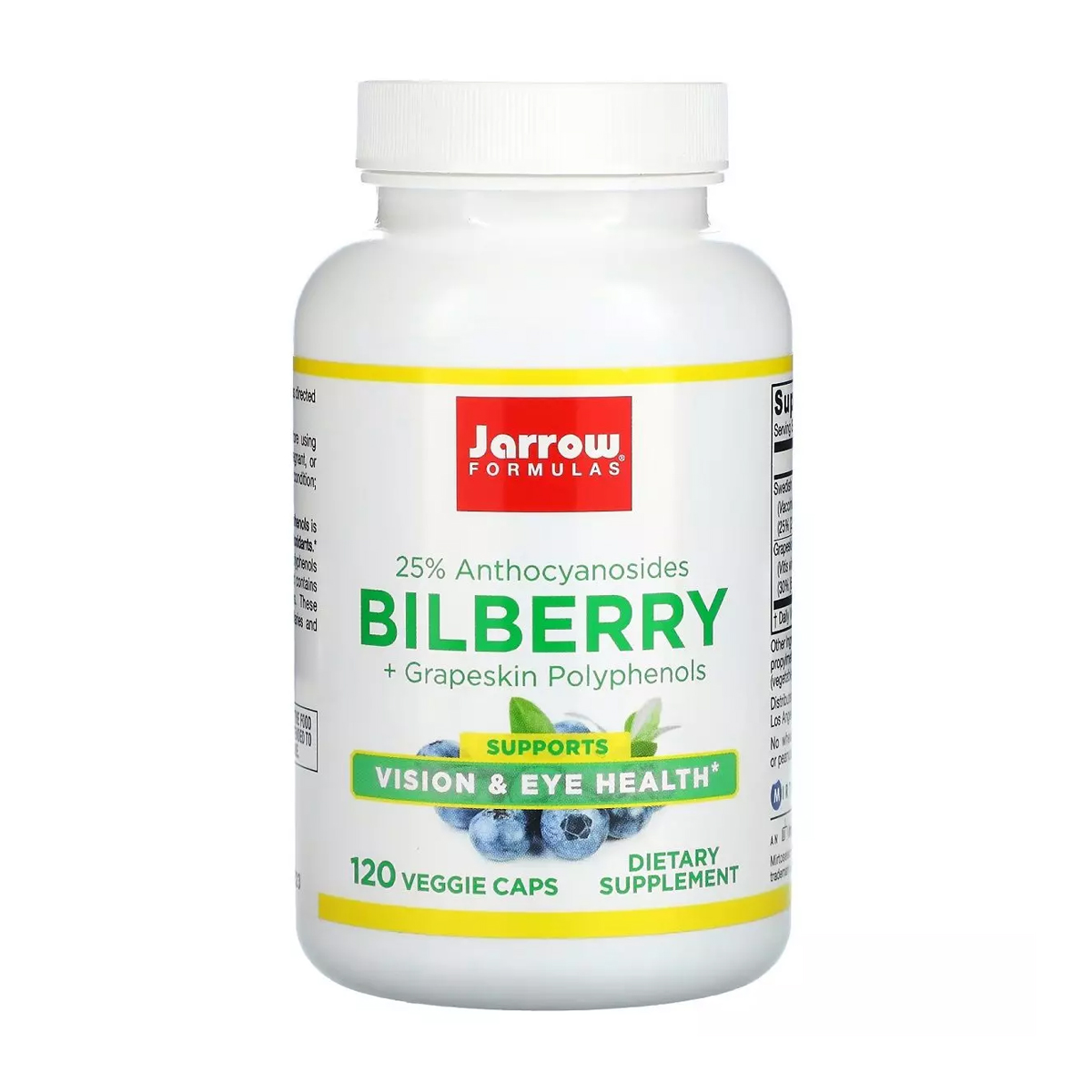 

Комплекс поліфенолів із чорниці та шкірки винограду Jarrow Formulas Bilberry + Grapeskin Polyphenols, 120 капсул