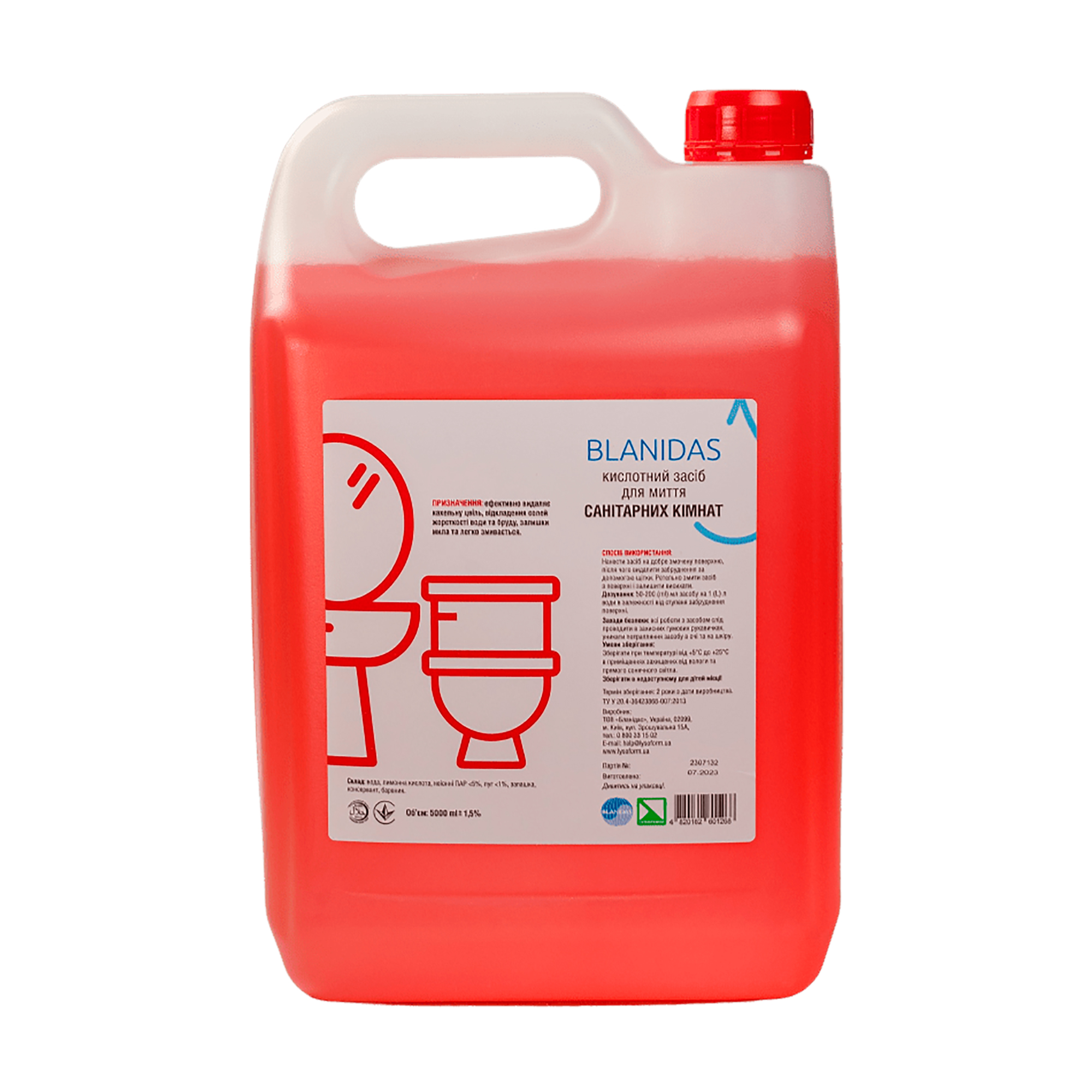 

Кислотний засіб для миття санітарних кімнат Blanidas С35 pH3, 5 л