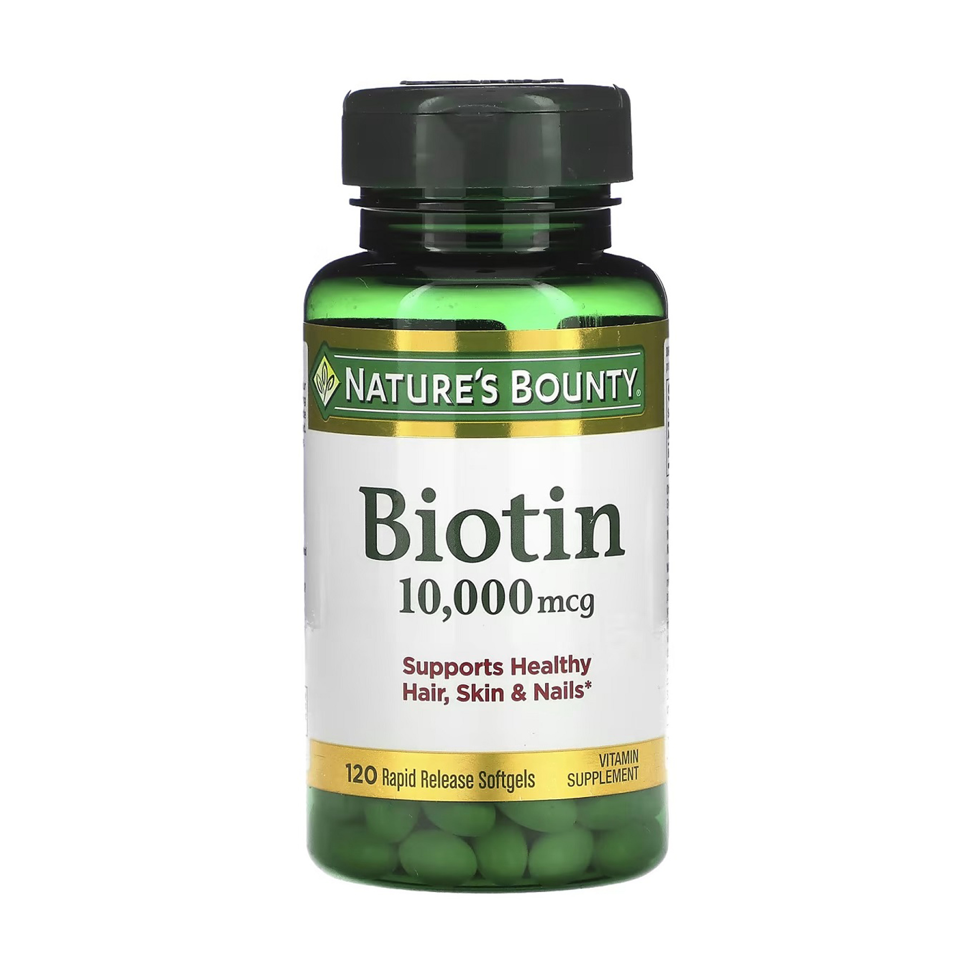

Біотин Nature's Bounty Biotin 10000 мкг, 120 гелевих капсул