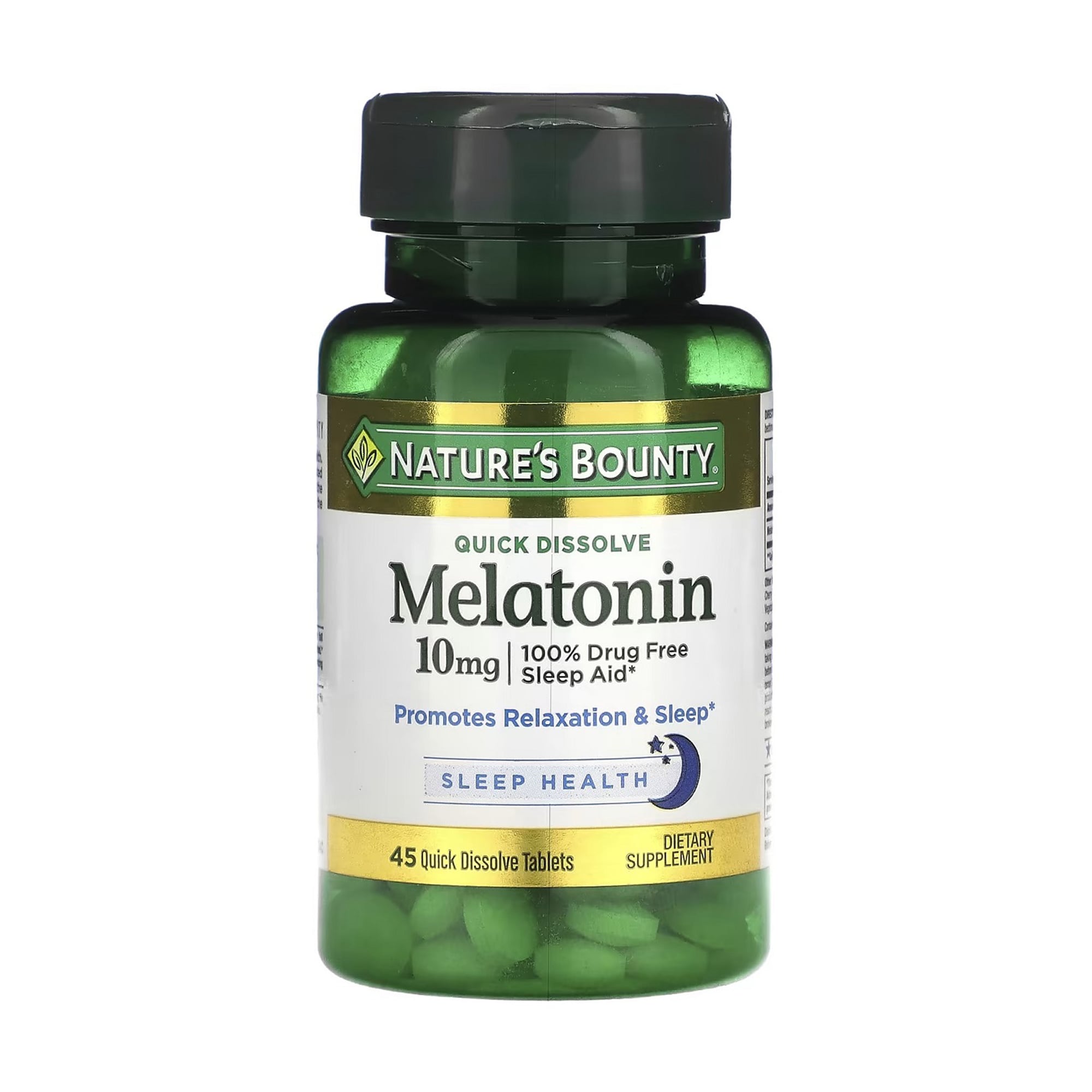 

Мелатонін швидкорозчинний Nature's Bounty Quick Dissolve Melatonin 10 мг, зі смаком вишні, 45 таблеток