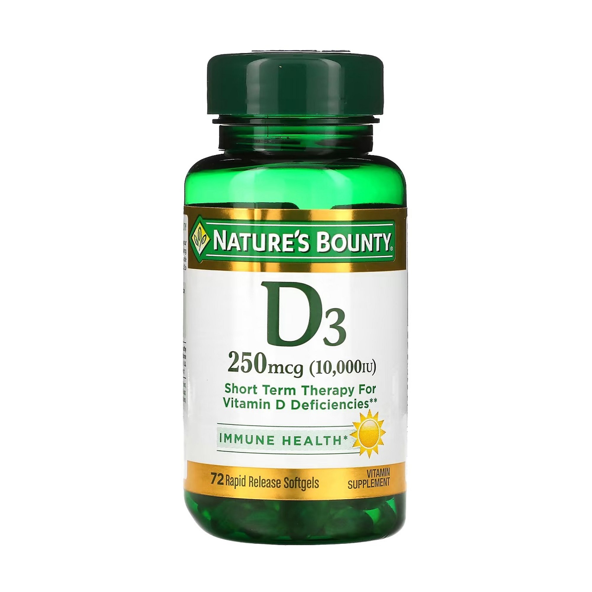 

Уцінка! Вітамін Д3 Nature's Bounty Vitamin D3, 250 мкг (10000 МО), 72 гелевих капсул