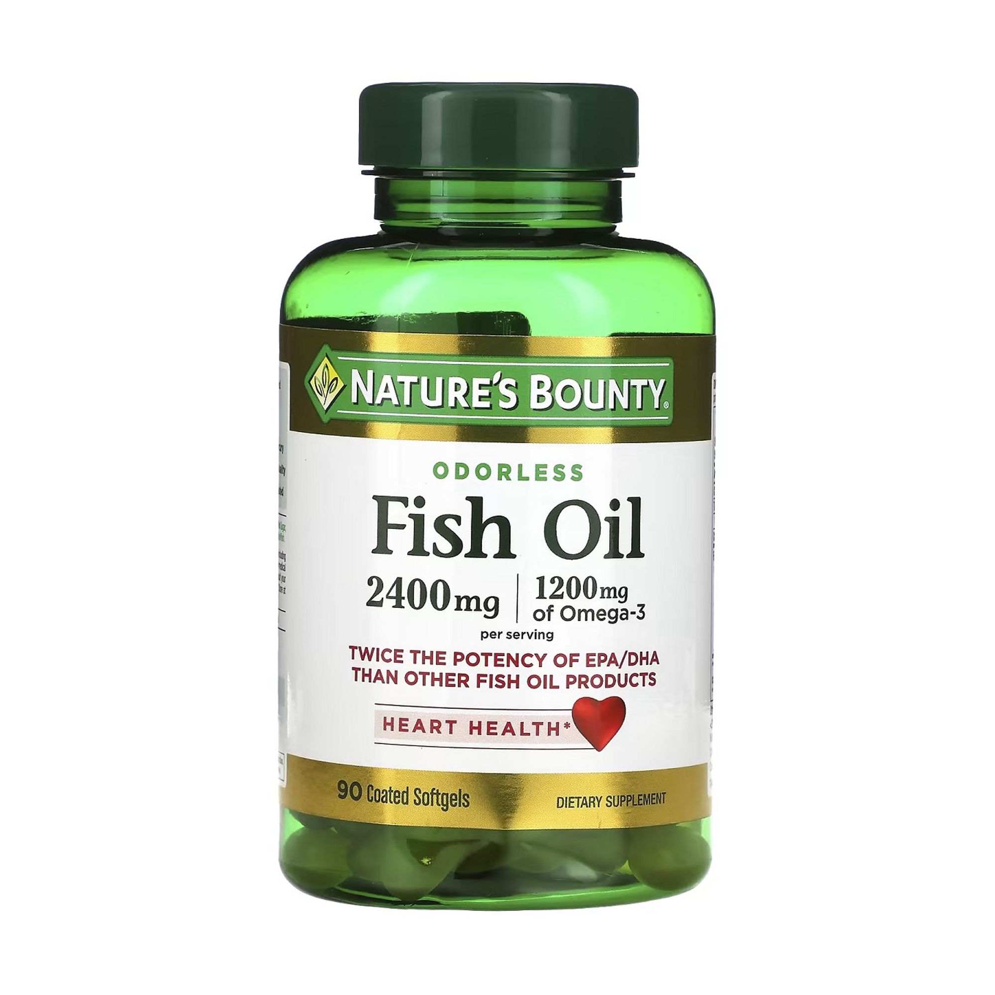 

Риб'ячий жир Nature's Bounty Odorless Fish Oil 2400 мг, 90 гелевих капсул