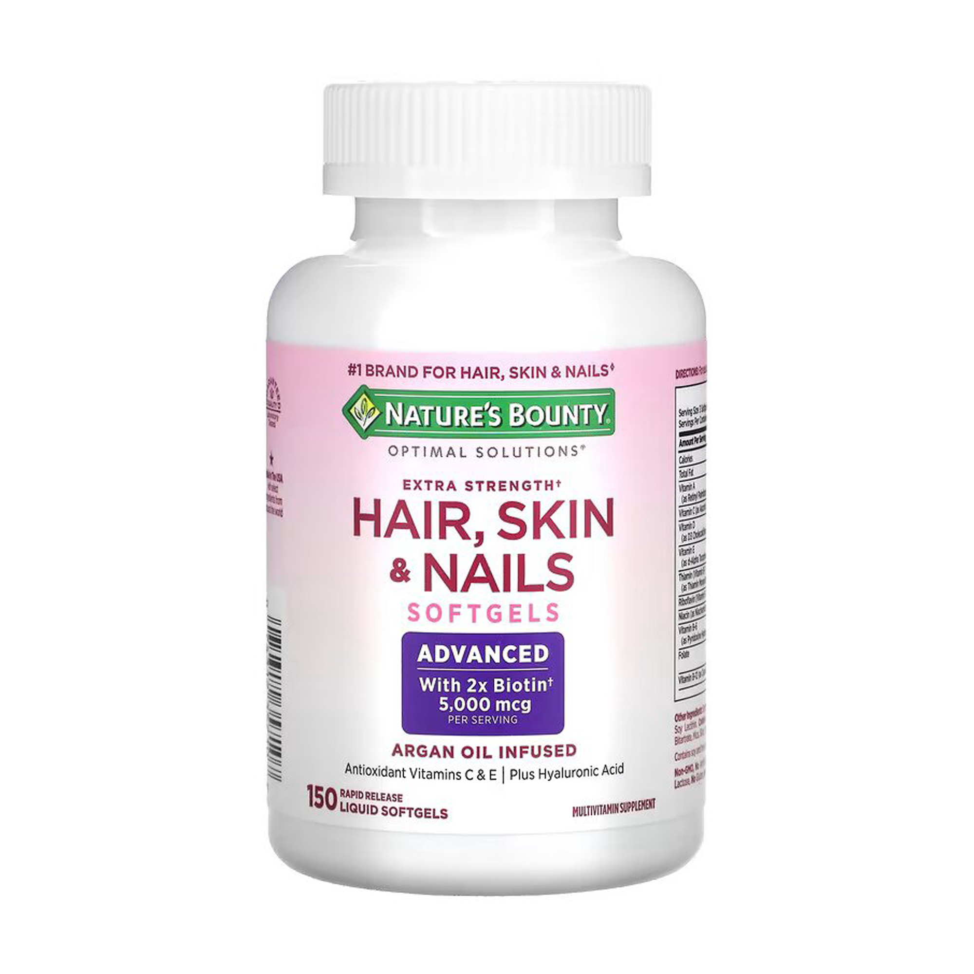 

Сила волосся, шкіри, нігтів Nature's Bounty Extra Strength Hair, Skin & Nails, 150 гелевих капсул