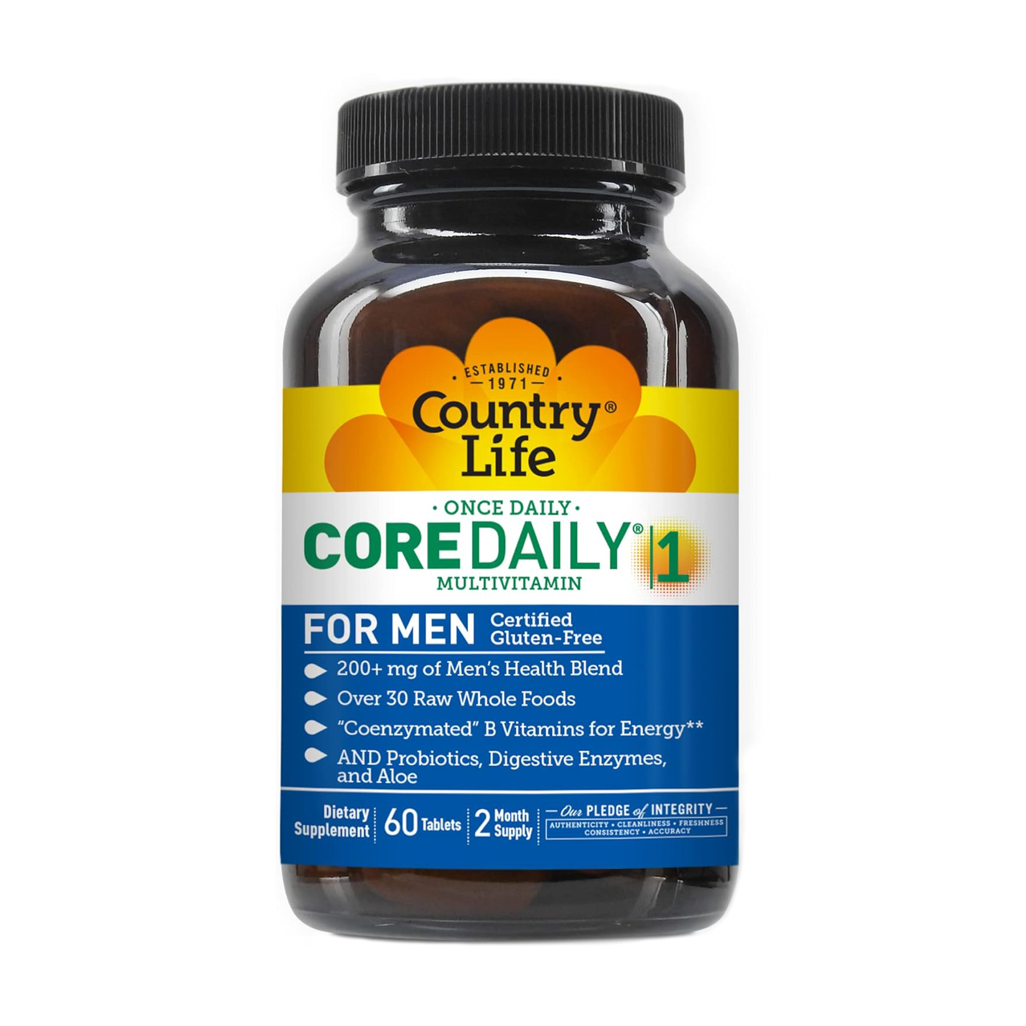 

Мультивітаміни для чоловіків Country Life Core Daily-1 for Men Multivitamins, 60 таблеток