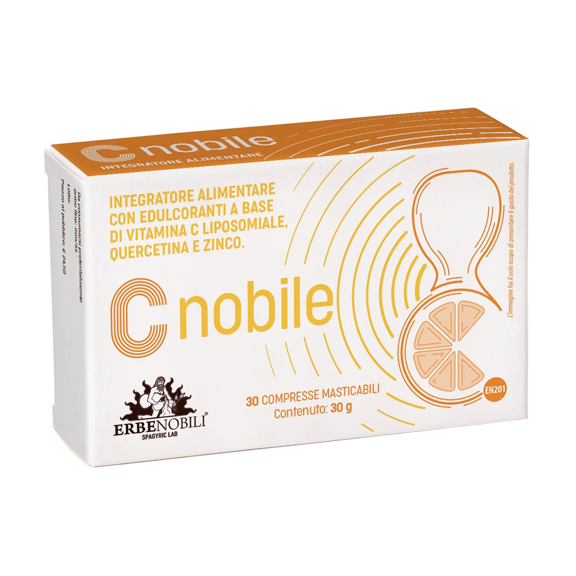

Вітамін С Erbenobili C Nobile, 30 жувальних таблеток