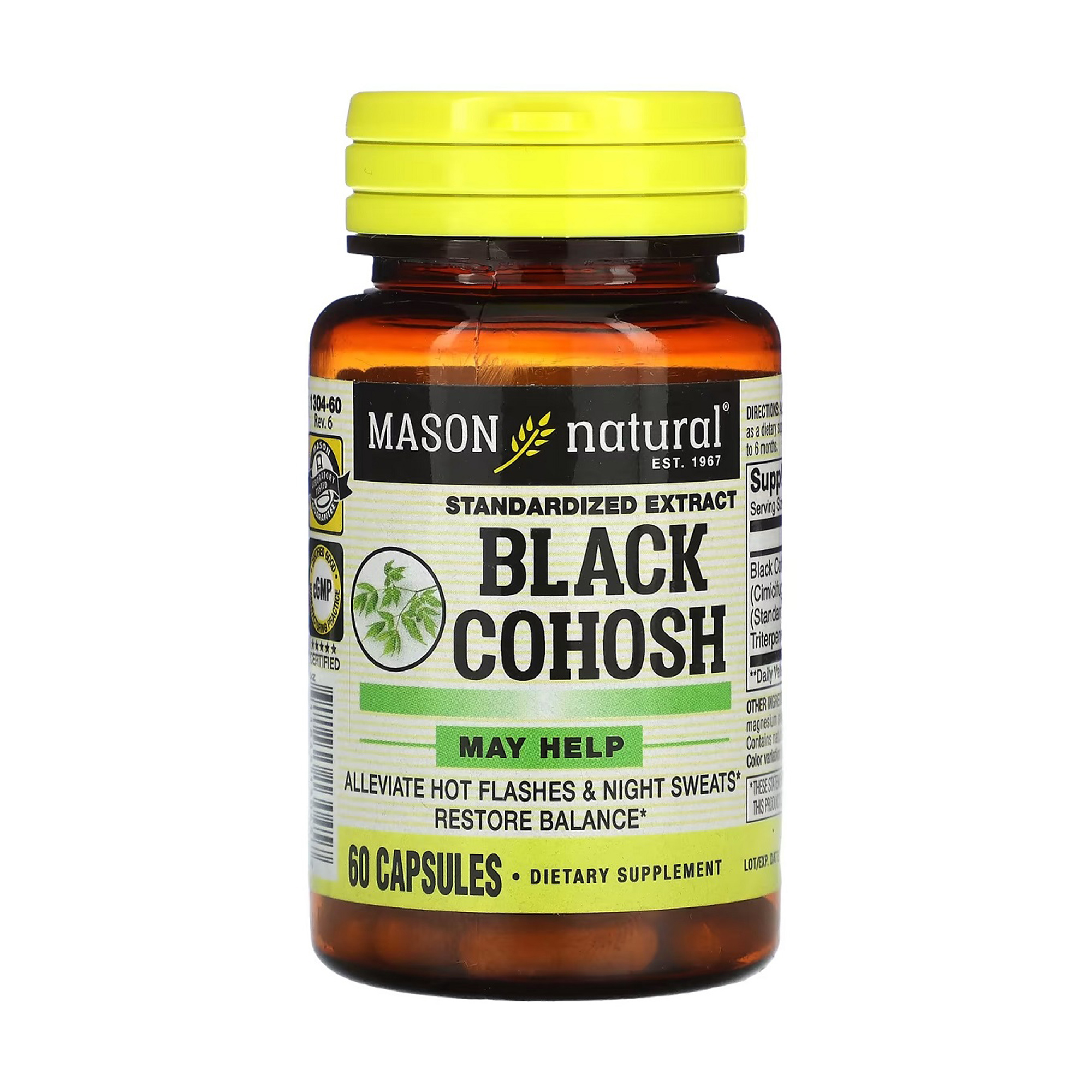 

Клопогон гроновидний Mason Natural Black Cohosh Standardized Extract, 60 капсул
