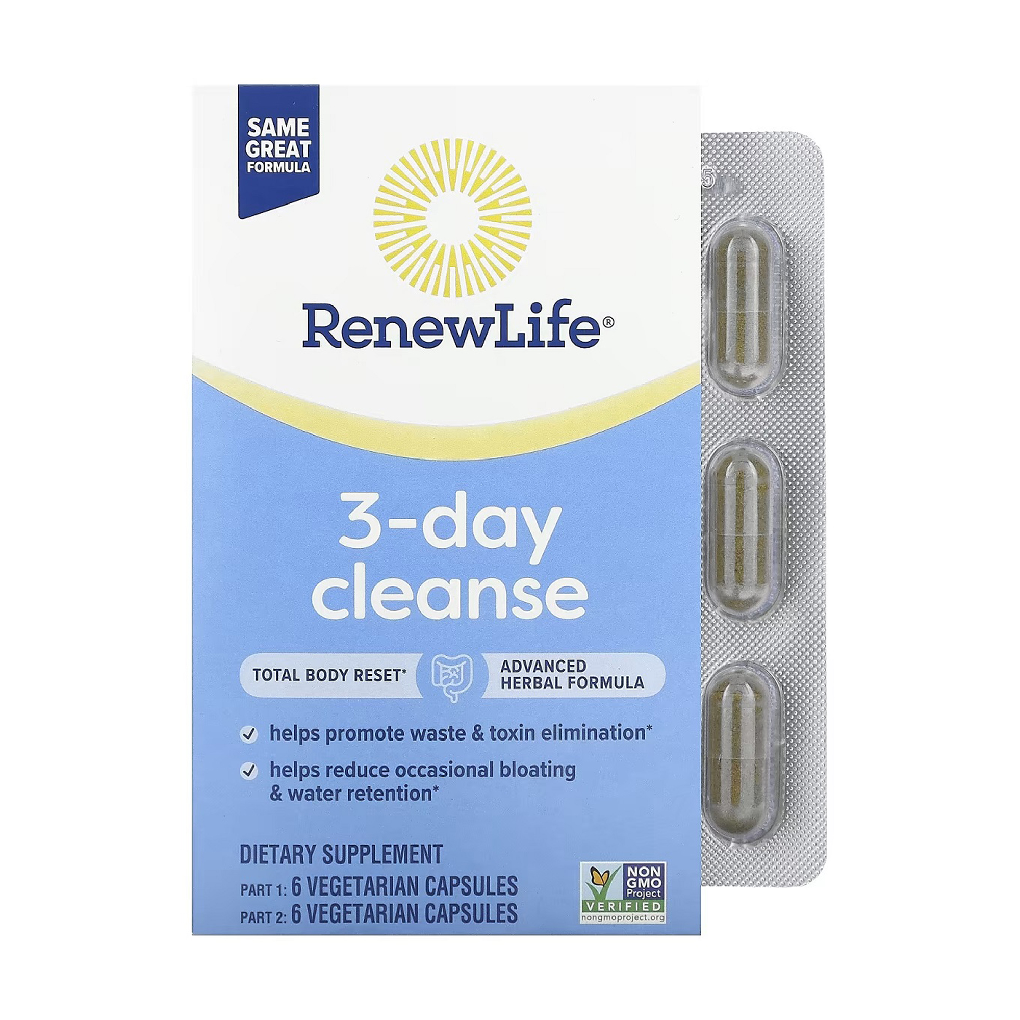 

Очищення, 3-денна програма Renew Life 3-Day Cleanse, 12 капсул