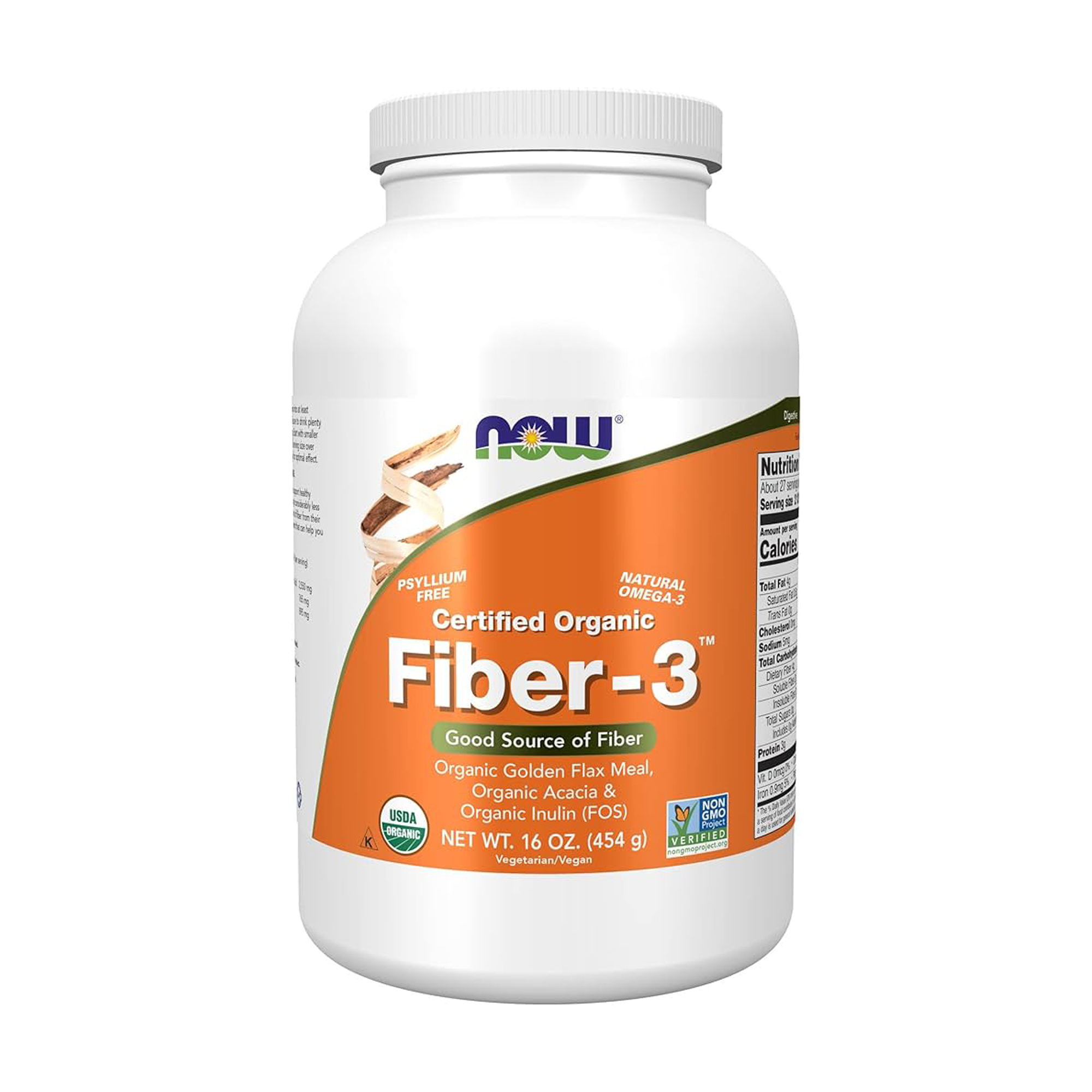 

Клітковина-3 NOW Foods Certified Organic Fiber-3 в порошку, 454 г