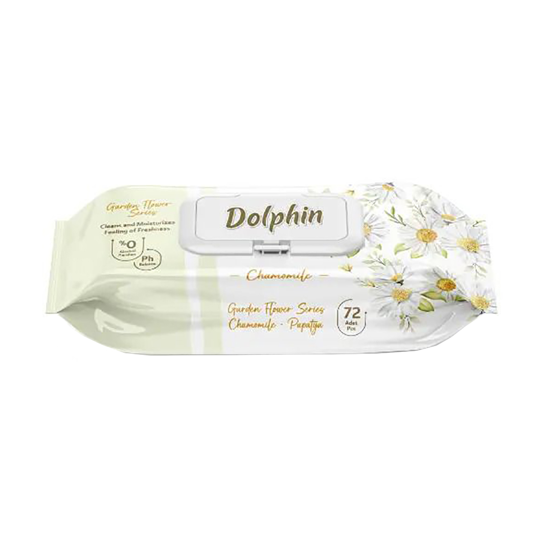 Акція на Вологі серветки Dolphin Chamomile, 72 шт від Eva