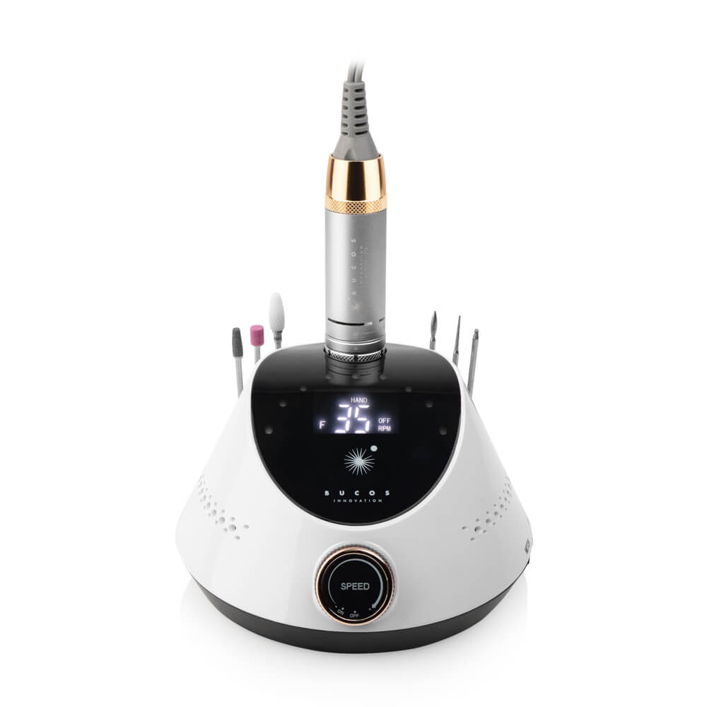 

Фрезер для манікюру та педикюру BUCOS Nail Drill X2 Pro White Pearl 35000 обертів, білий, 65 Вт