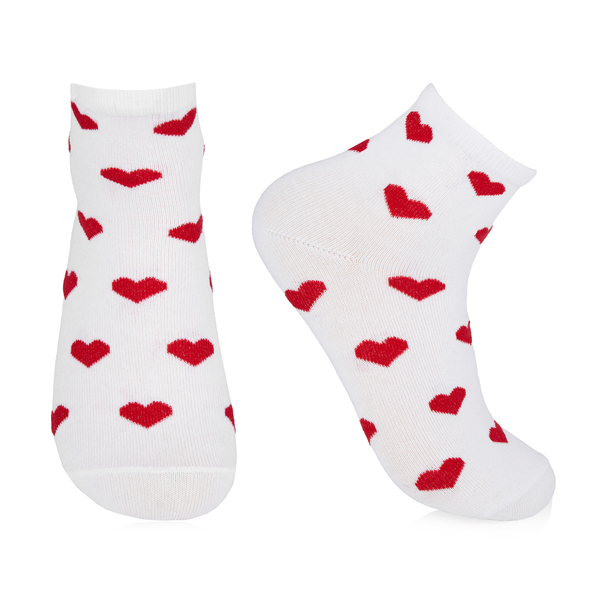 

Шкарпетки жіночі AmiGA середні, білі, з серцями, розмір 23-25