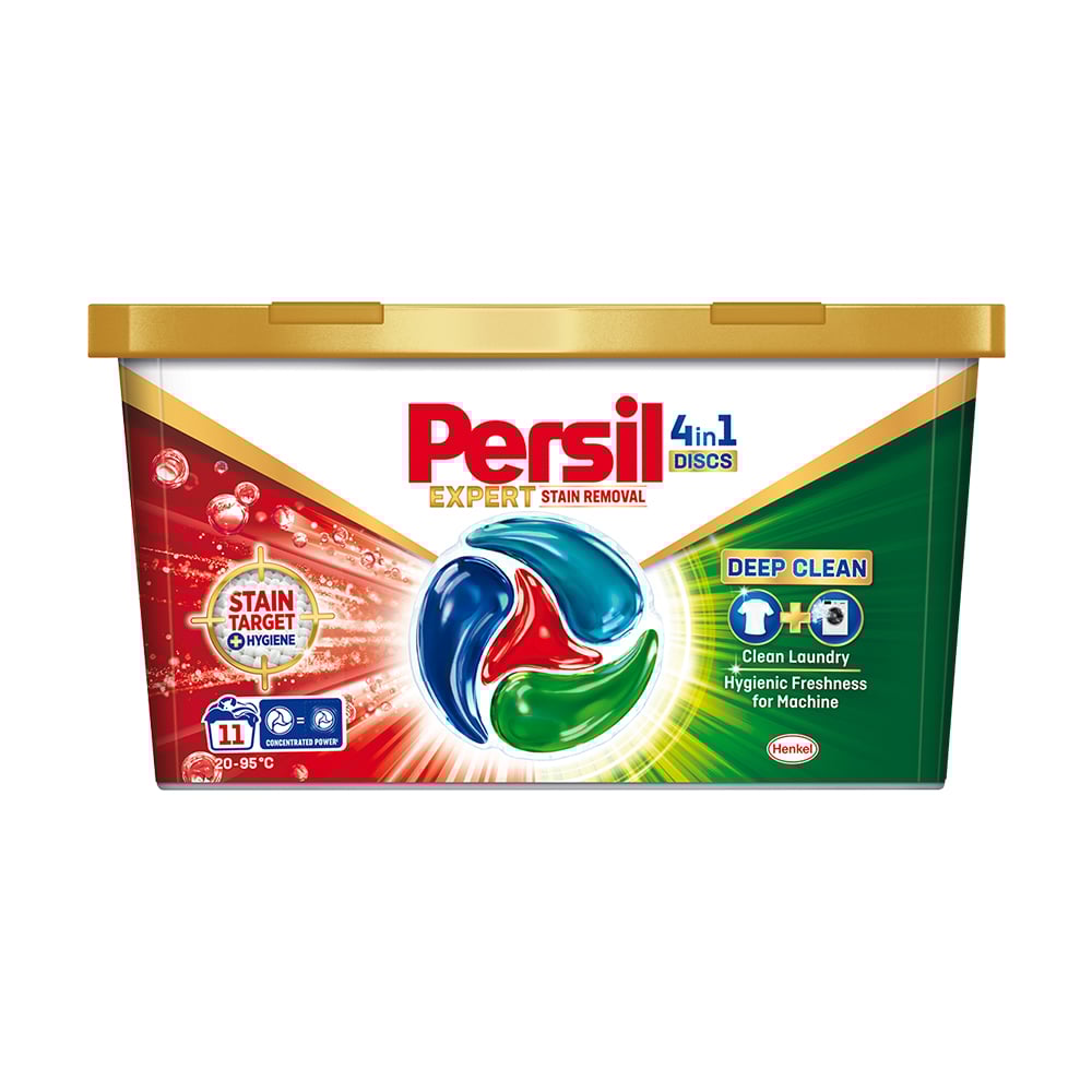 

Уцінка! Диски для прання Persil Expert Stain Removal 4 in 1 Discs Deep Clean, 11 циклів прання, 11 шт