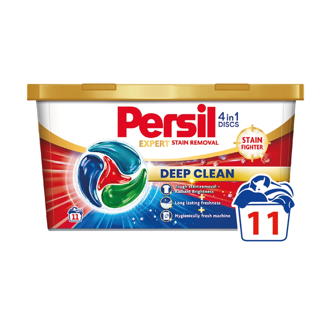 Диски для прання Persil Expert Stain Removal 4 in 1 Discs Deep Clean, 11 циклів прання, 11 шт