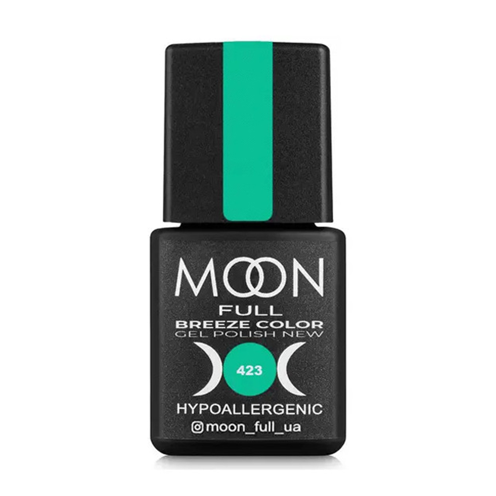 

Уцінка! Гель-лак для нігтів Moon Full Breeze Color Gel Рolish 423 Світло-бірюзовий, 8 мл