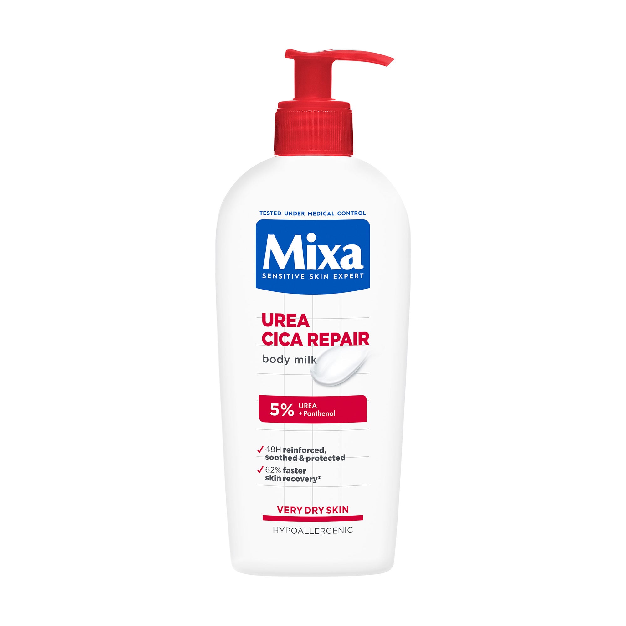 Відновлювальне молочко Mixa Urea Cica Repair+ з сечовиною, для дуже сухої шкіри тіла, 400 мл
