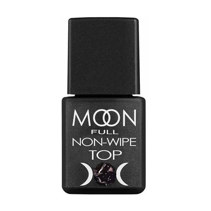 

Уцінка! Топ для гель-лаку Moon Full Leaf без липкого шару, Silver Black, 8 мл