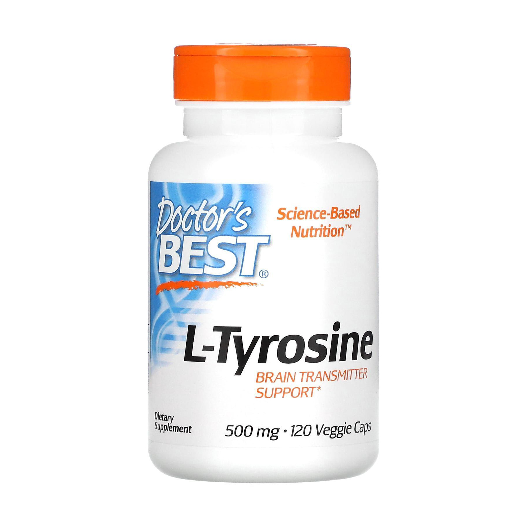 

Тирозин Doctor's Best L-Tyrosine 500 мг, 120 веганських капсул