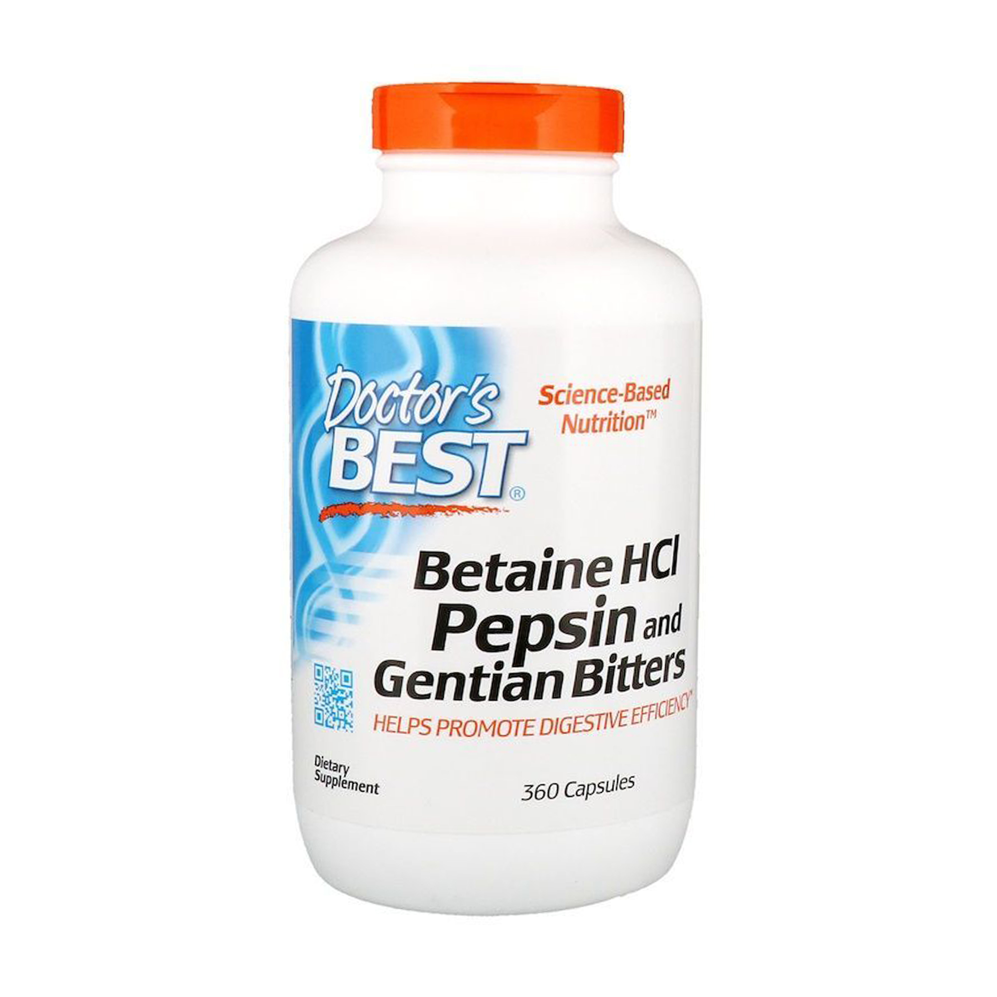 

Бетаїн гідрохлорид + пепсин Doctor's Best Betaine HCl Pepsin & Gentian Bitters, 360 капсул