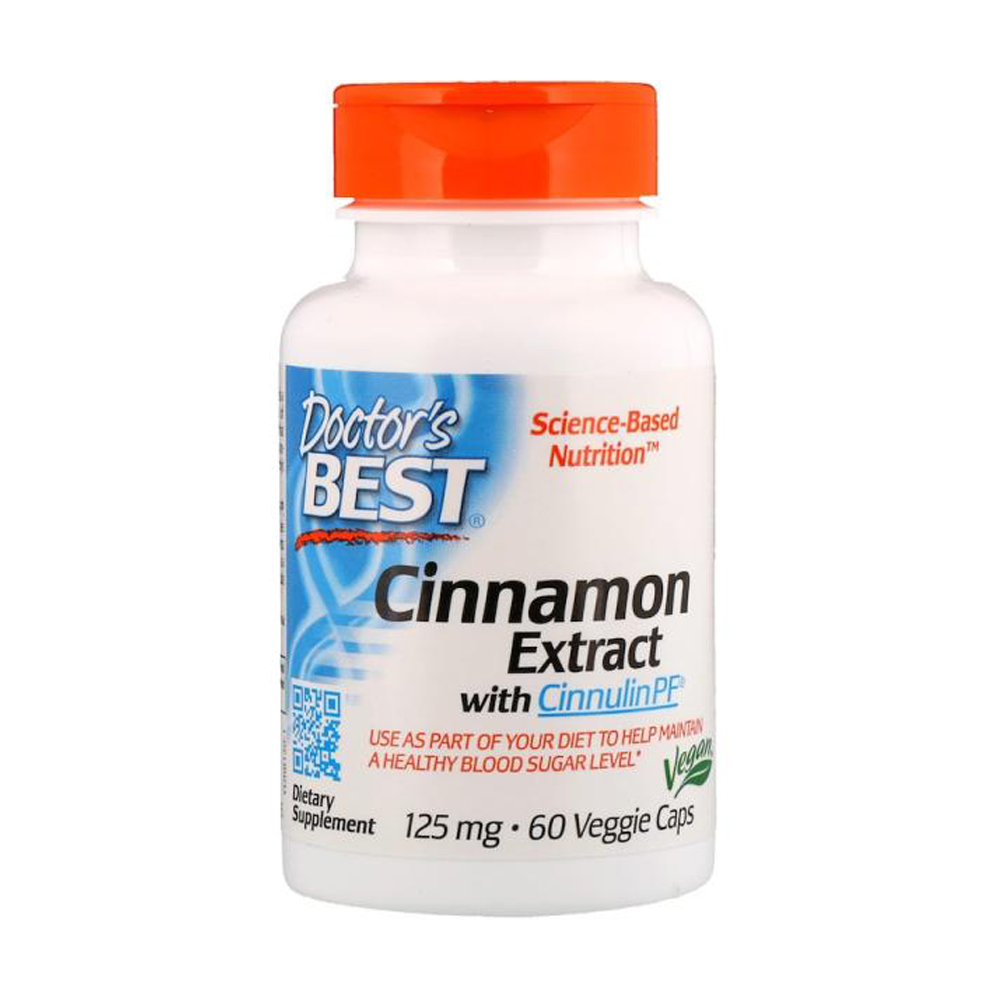 

Екстракт кориці Doctor's Best Cinnamon Extract With Cinnulinpf 125 мг, 60 веганських капсул