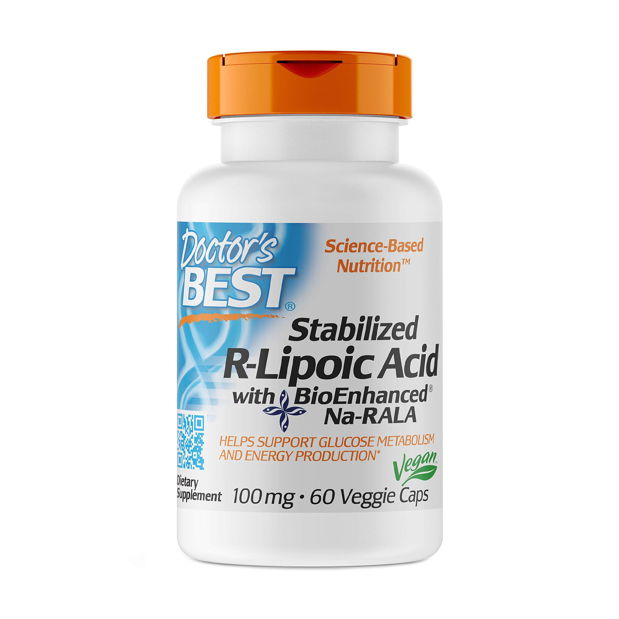 

R-ліпоєва кислота Doctor's Best Stabilized R-Lipoic Acid With Bioenhanced Na-Rala 100 мг, 60 капсул