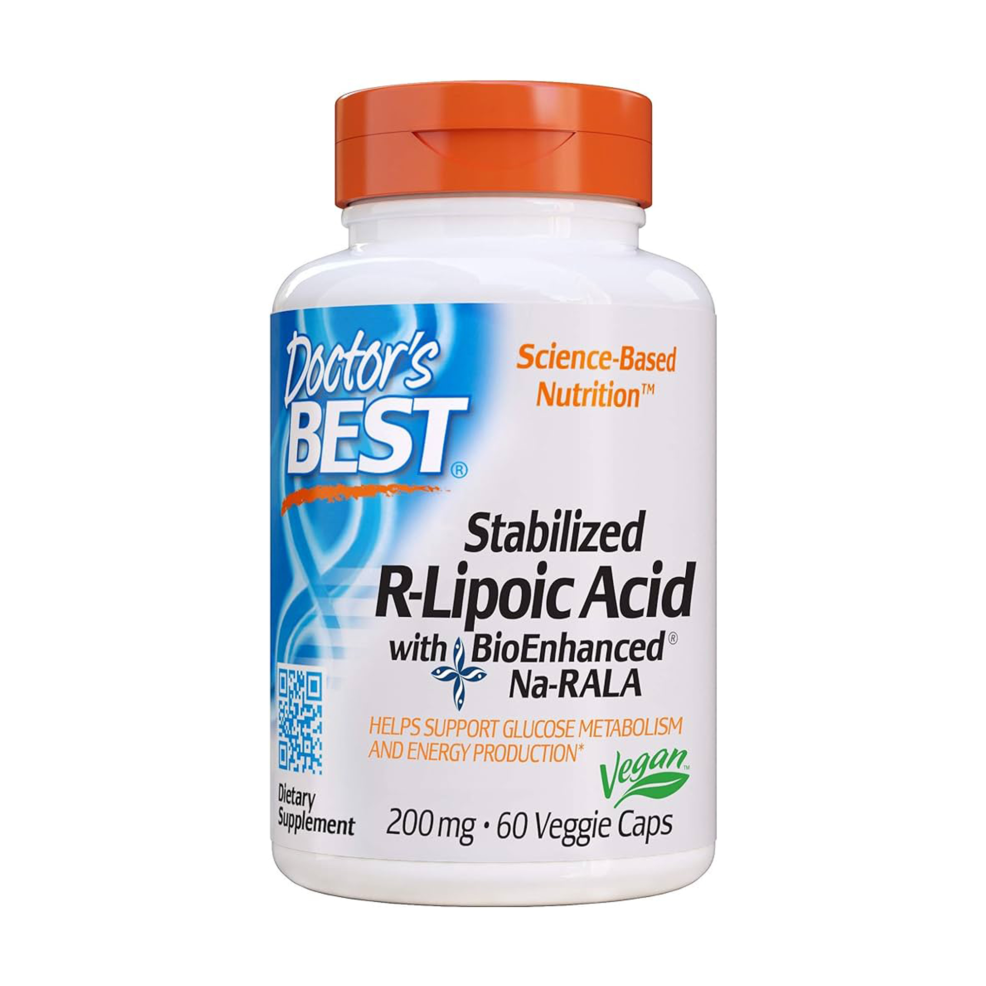 

Уцінка! R-ліпоєва кислота Doctor's Best Stabilized R-Lipoic Acid With Bioenhanced Na-Rala 200 мг, 60 капсул