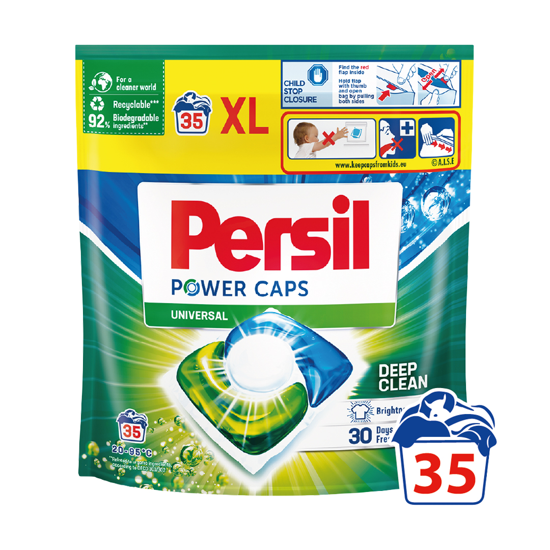 Капсули для прання Persil Power Caps Universal Deep Clean, 35 циклів прання, 35 шт