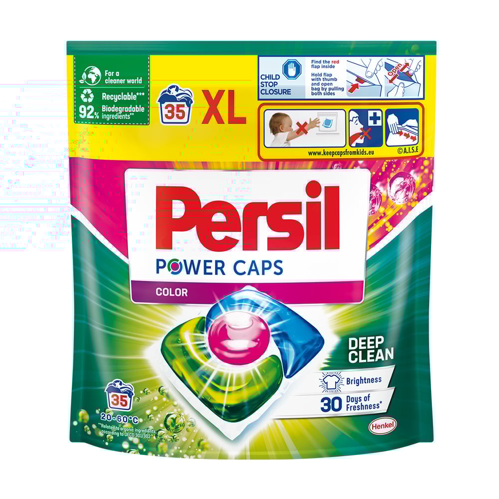 

Капсули для прання Persil Power Caps Color Deep Clean, 35 циклів прання, 35 шт