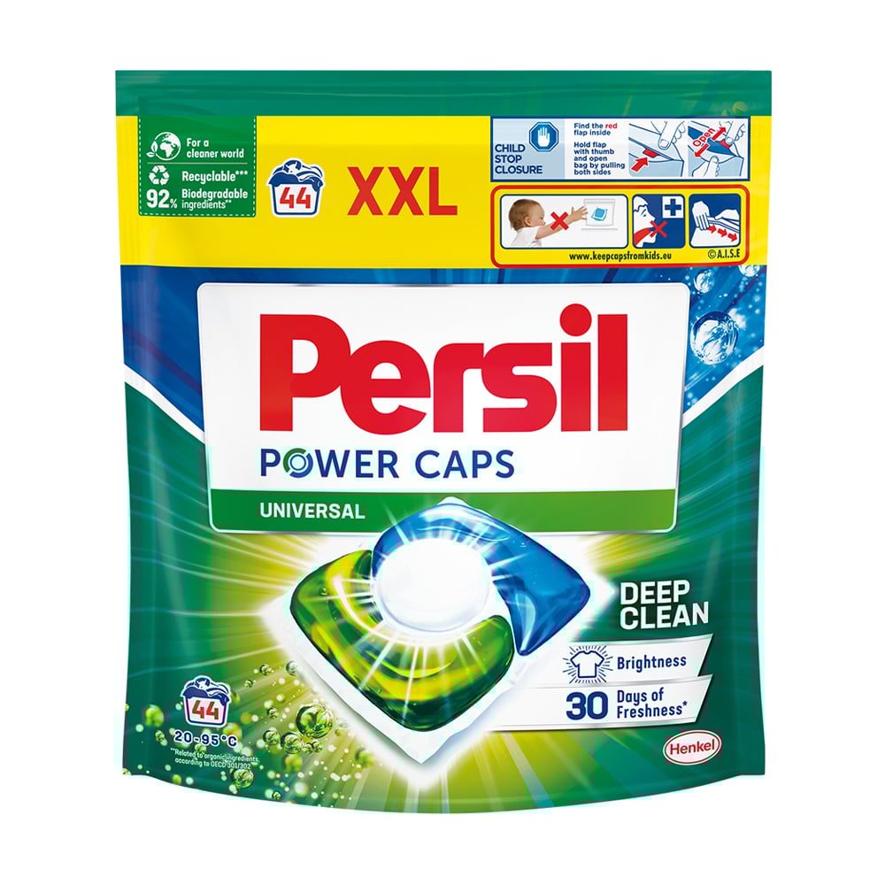 

Капсули для прання Persil Power Caps Universal Deep Clean, 44 циклів прання, 44 шт
