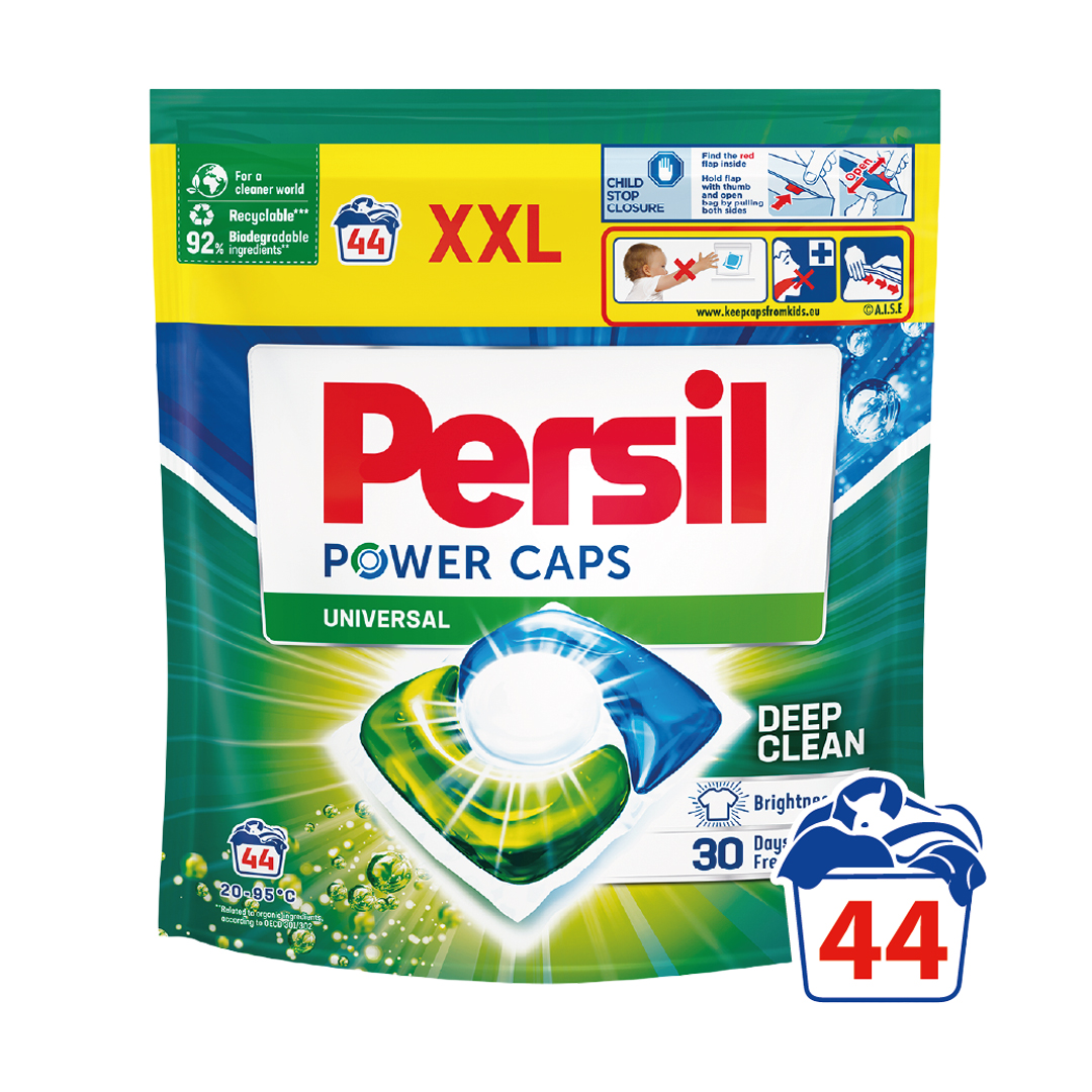 Капсули для прання Persil Power Caps Universal Deep Clean, 44 циклів прання, 44 шт