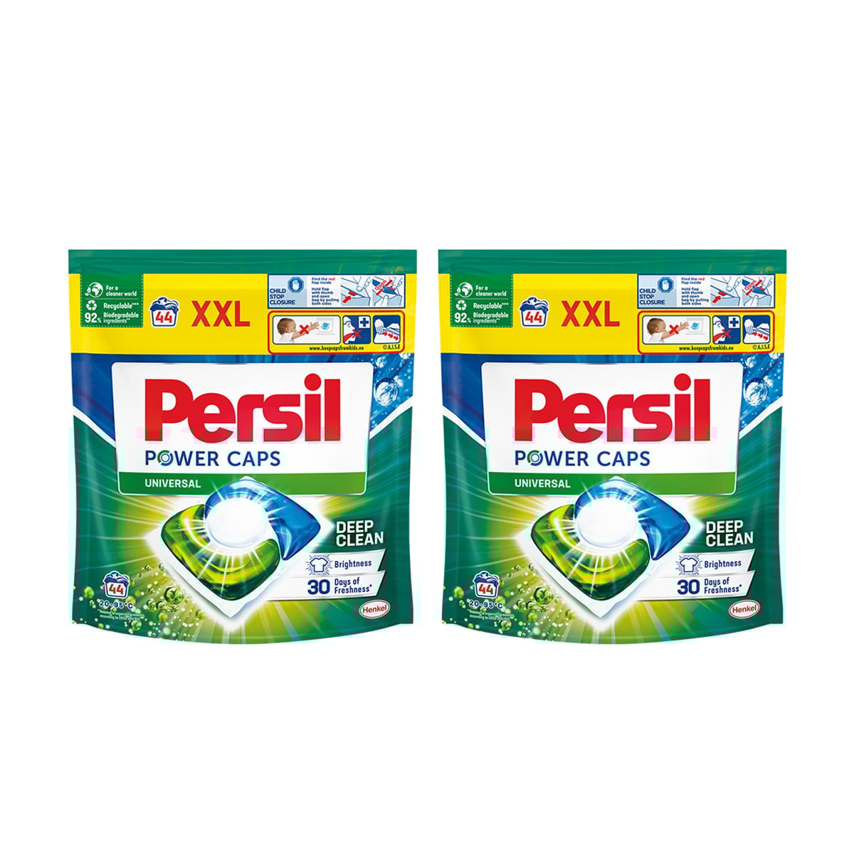 

Капсули для прання Persil Power Caps Universal Deep Clean, 88 циклів прання, 2*44 шт