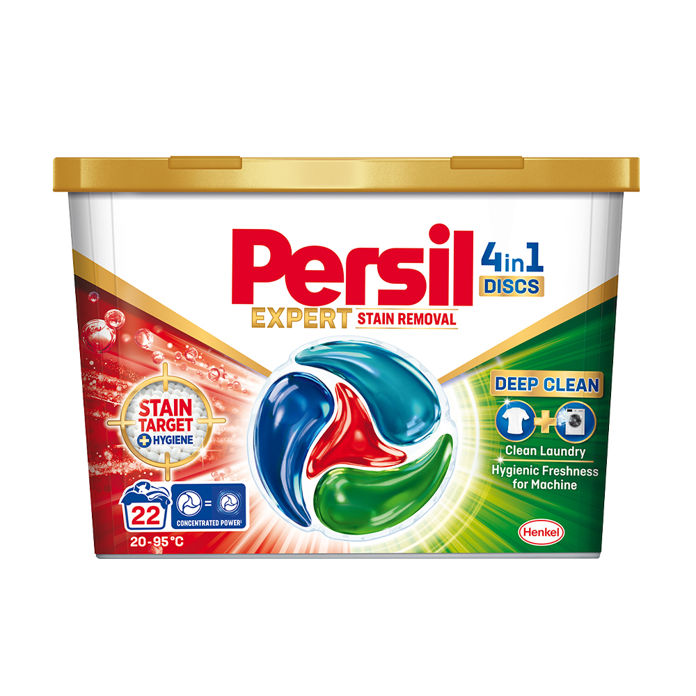 

Уцінка! Диски для прання Persil Expert Stain Removal 4 in 1 Discs Deep Clean, 22 цикли прання, 22 шт