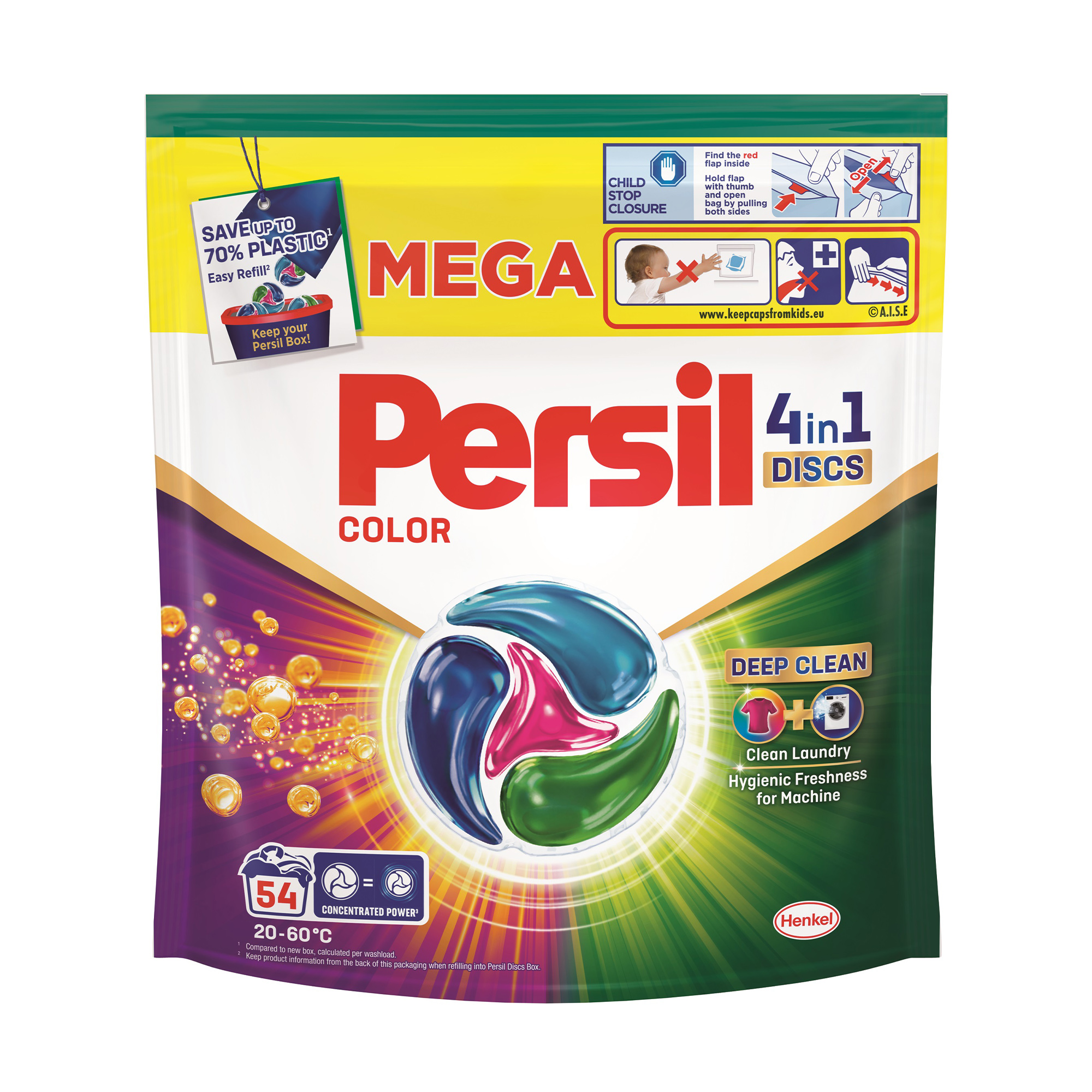 

Уцінка! Диски для прання Persil Color 4 in 1 Discs Deep Clean, 54 цикли прання, 54 шт