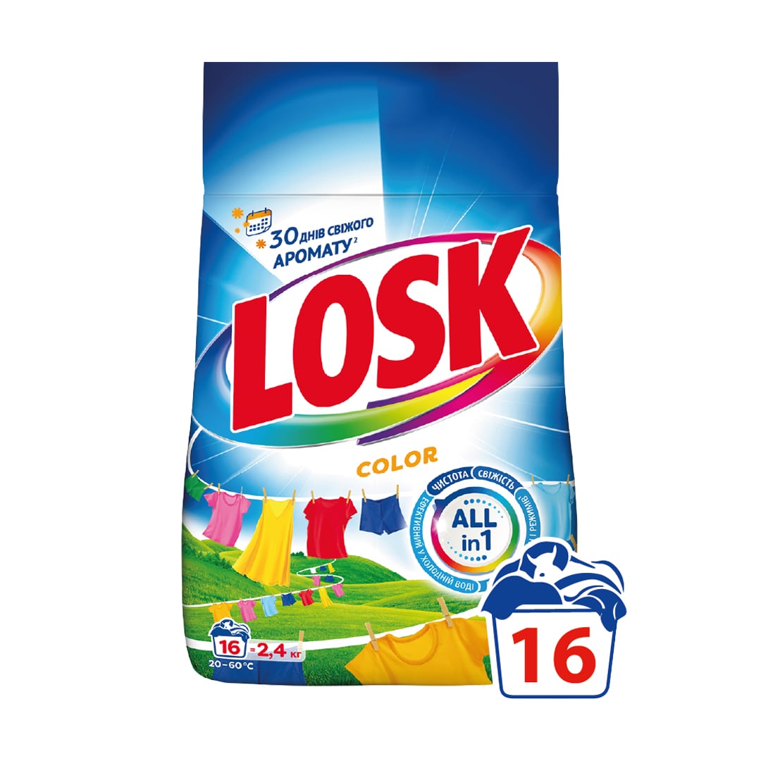 Пральний порошок Losk Color автомат, 16 циклів прання, 2.4 кг