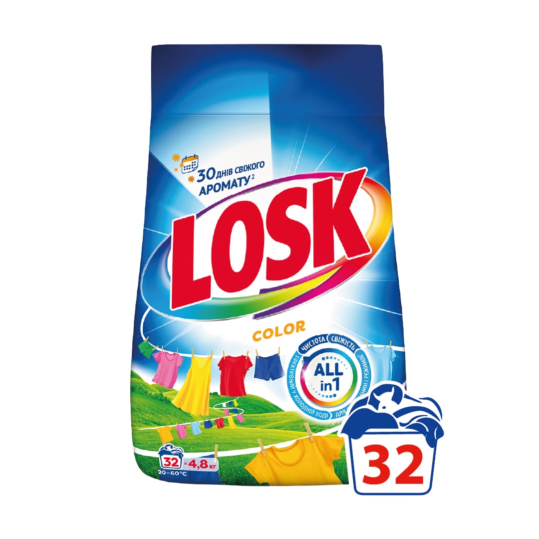 Пральний порошок Losk Color автомат, 32 цикли прання, 4.8 кг
