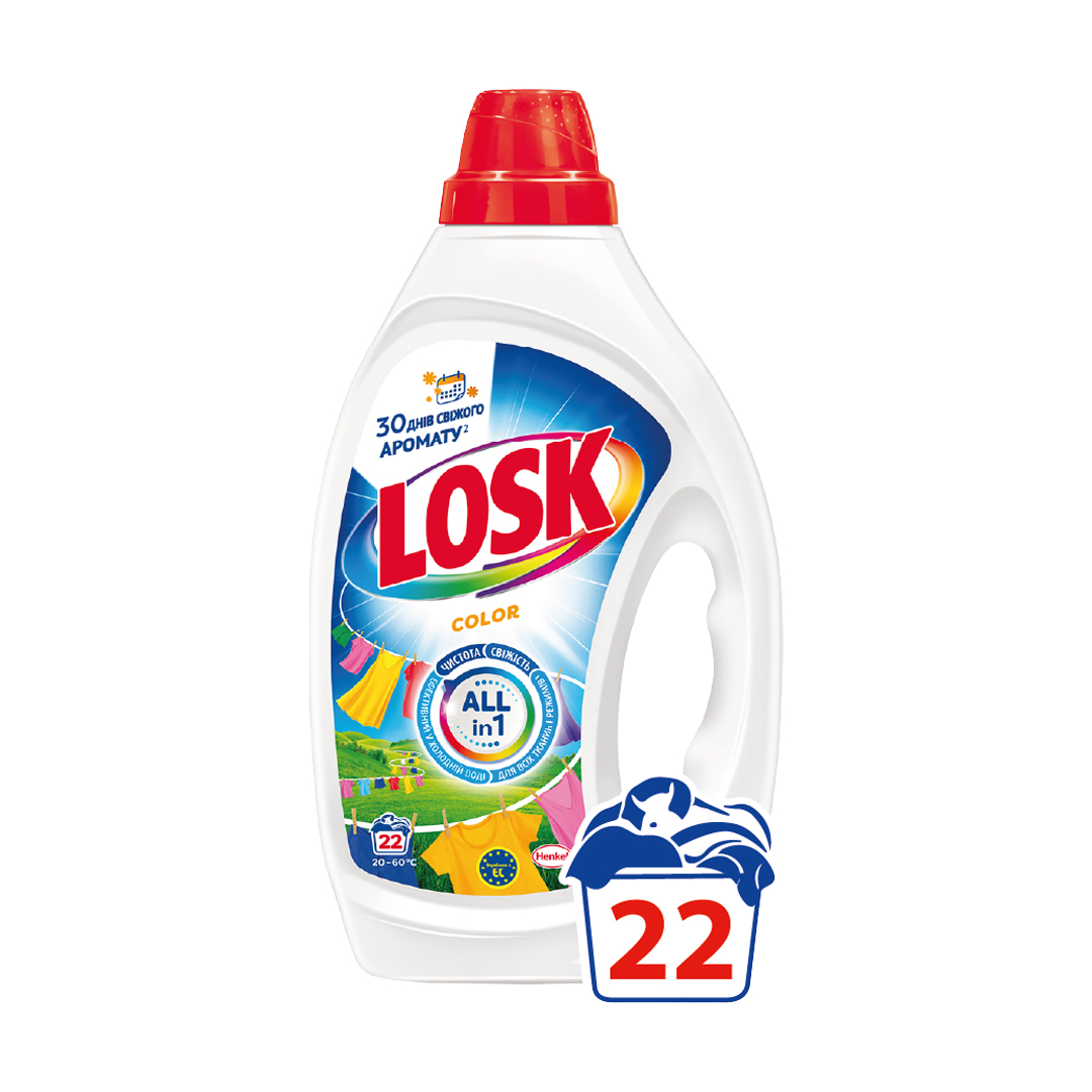 Гель для прання Losk Color, 22 цикли прання, 990 мл