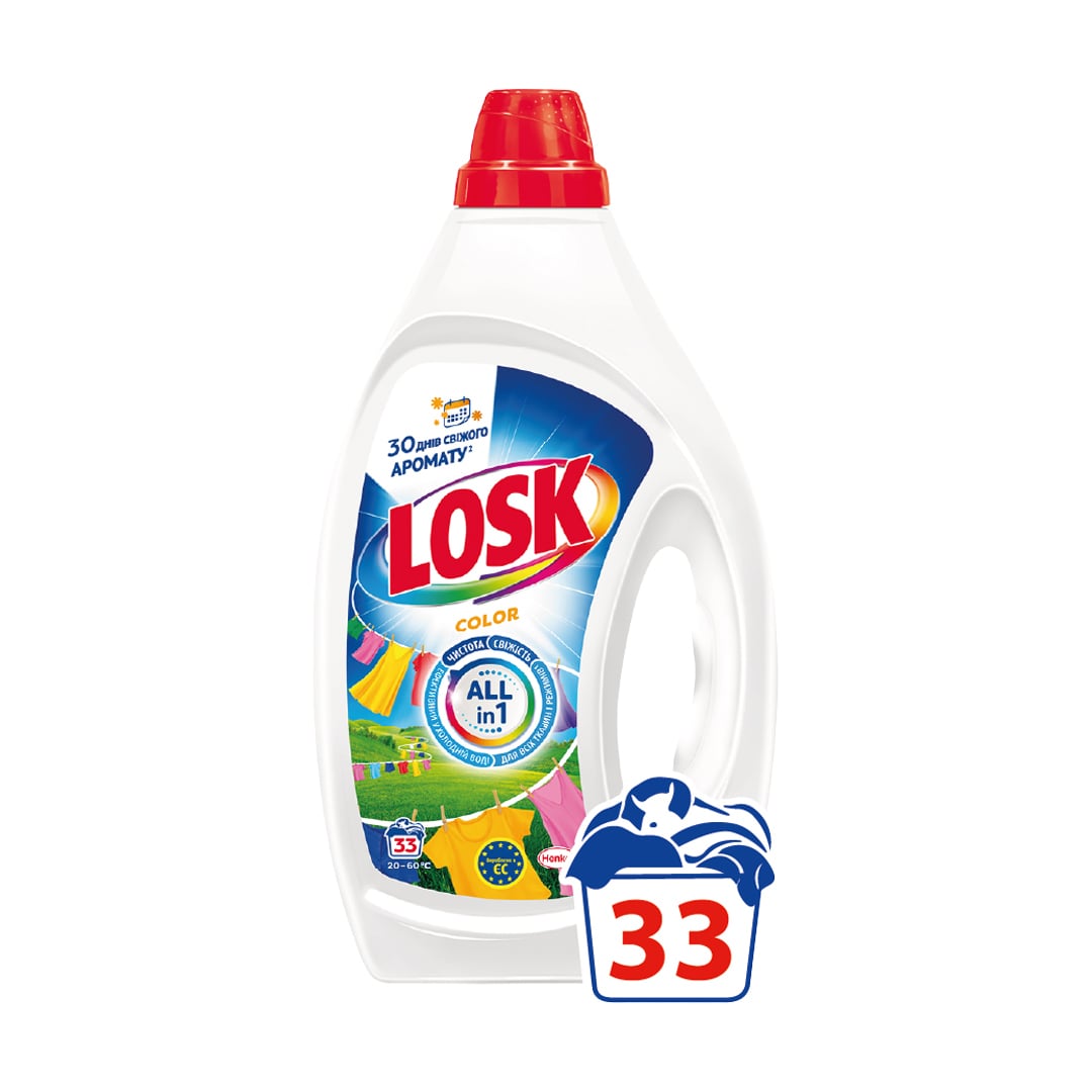 Гель для прання Losk Color 33 цикли прання, 1.485 л