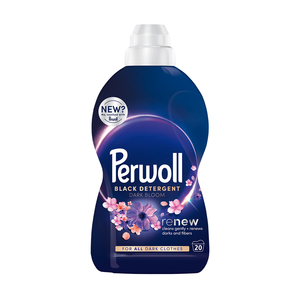 

Уцінка! Засіб для делікатного прання Perwoll Renew Black Detergent Dark Bloom Відновлення та аромат, для темних речей, 20 циклів прання, 1 л