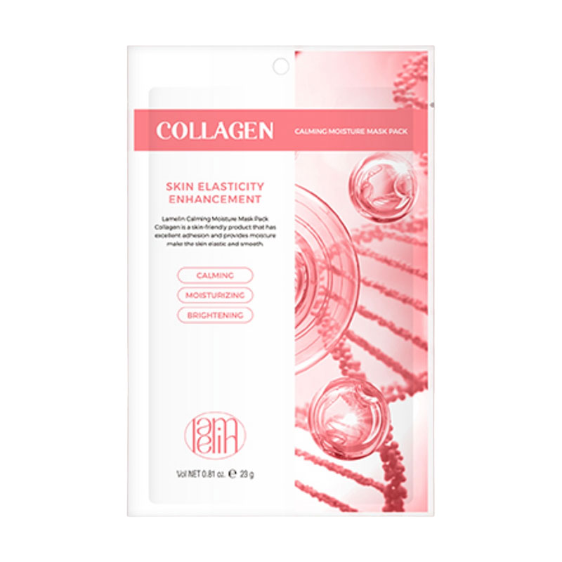 

Уцінка! Тканинна маска для обличчя Lamelin Calming Moisture Mask Pack Collagen, 23 г