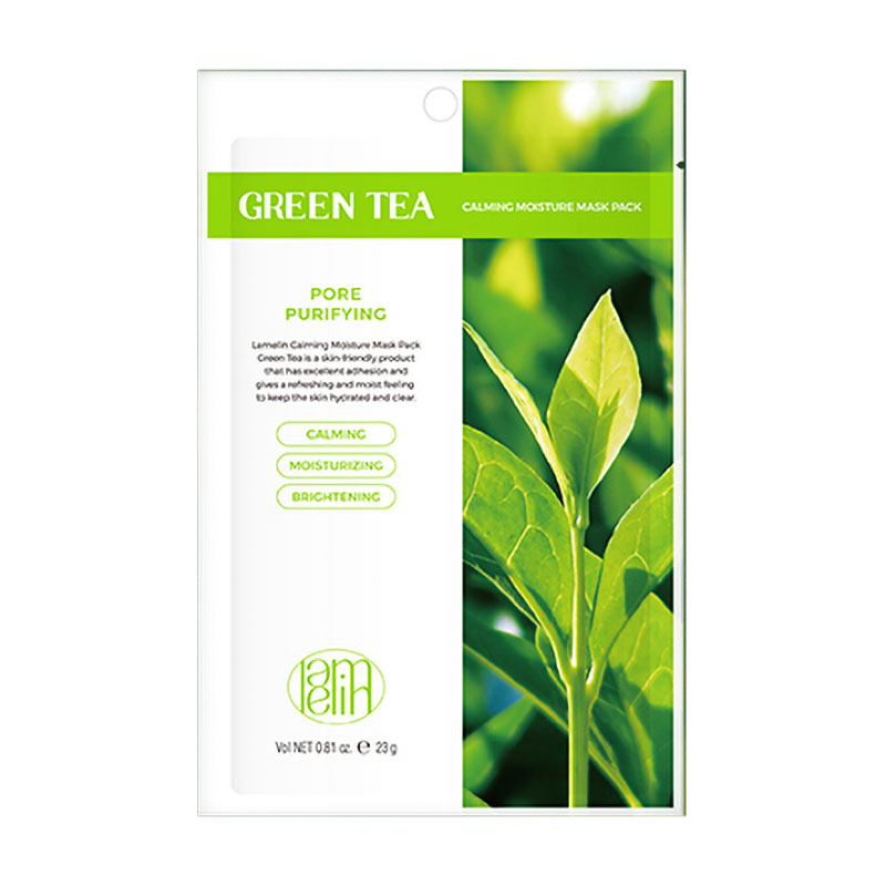 

Уцінка! Тканинна маска для обличчя Lamelin Calming Moisture Mask Pack Green Tea, 23 г