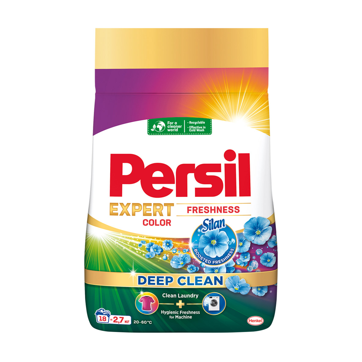 

Уцінка! Пральний порошок Persil Expert Color Deep Clean Свіжість від сілан, автомат, 18 циклів прання, 2.7 кг