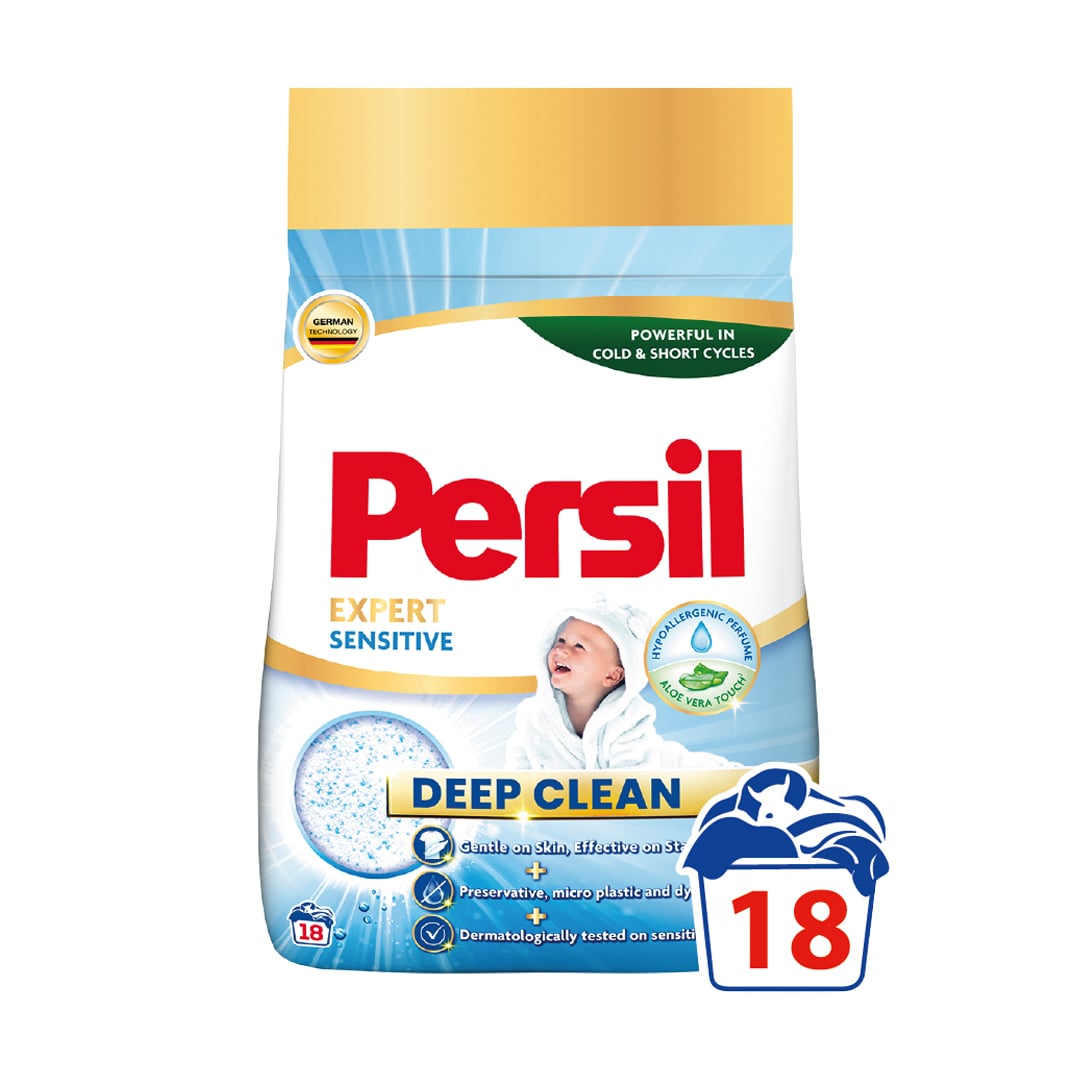 Пральний порошок Persil Expert Sensitive Deep Clean, автомат, 18 циклів прання, 2.7 кг
