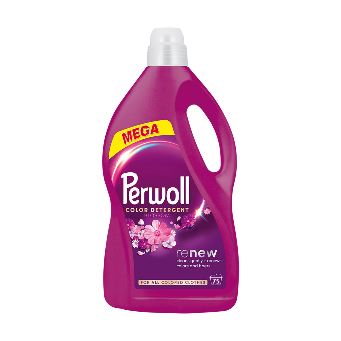 

Засіб для делікатного прання Perwoll Renew Color Detergent Blossom Відновлення та аромат, для кольорових речей, 75 циклів прання, 3.75 л
