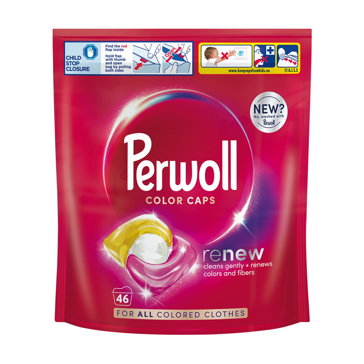 

Уцінка! Капсули для прання кольорових речей Perwoll Renew Color, 46 циклів прання, 46 шт