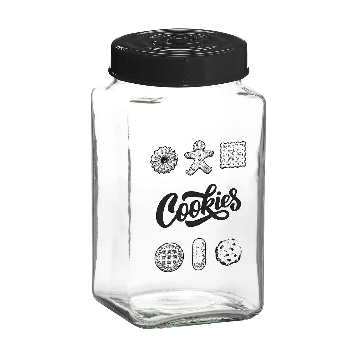 

Банка для зберігання продуктів Herevin Cookies з кришкою, 21.3*11.5*11.5 см, 2 л (149016-001)