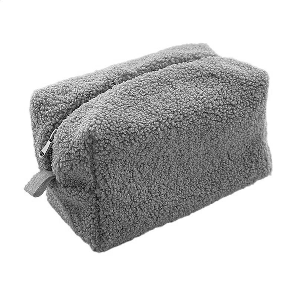 Косметичка Miso Your Favourite Bag Teddy світло-сіра, середня, квадратна, 23*15*15 см (WW002-2)